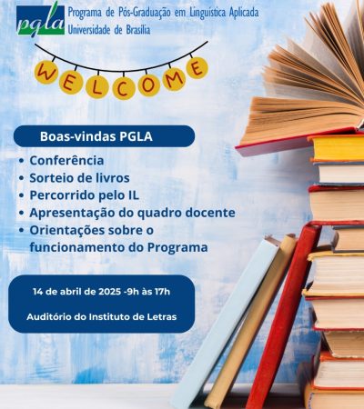 Evento de BOAS-VINDAS AO CURSO 2025/1 - 14 de abril de 2025, que contará com orientações sobre o funcionamento do Programa, palestra do Prof. Kléber Aparecido da Silva e muito mais!!
