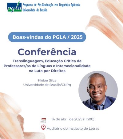Evento de BOAS-VINDAS AO CURSO 2025/1 - 14 de abril de 2025, que contará com orientações sobre o funcionamento do Programa, palestra do Prof. Kléber Aparecido da Silva e muito mais!!